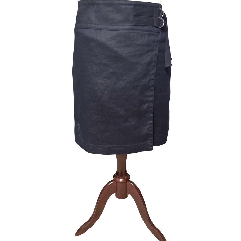 Ann TaylorClassic Black Women's Wrap Skirt with Buckles, Sz 8, EUC